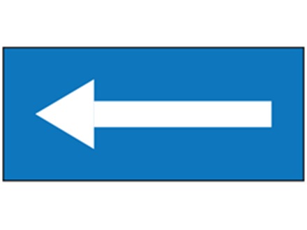 Safety and floor direction tapes, white arrow on blue. 