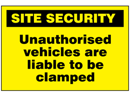 Unauthorised vehicles are liable to be clamped sign