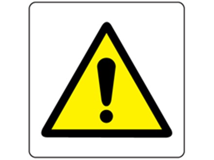 Caution warning symbol label.