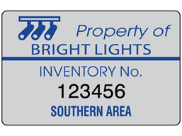 Assetmark+ serial number label (logo / full design), 32mm x 50mm