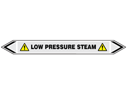 Low pressure steam flow marker label.