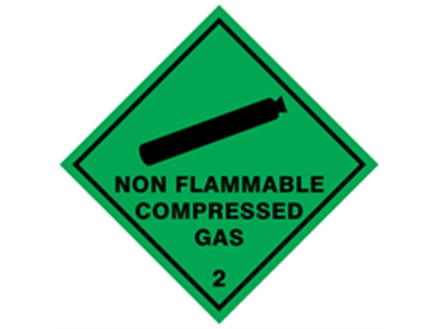 Non flammable compressed gas, class 2, hazard diamond label