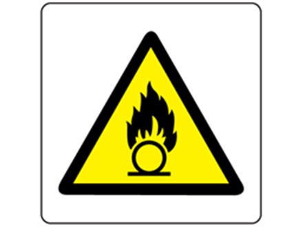 Caution risk of oxidising symbol label.