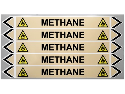Methane flow marker label.