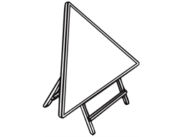 Triangular frame for housing temporary road sign.