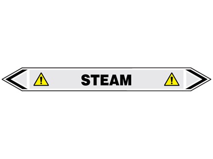 Steam flow marker label.