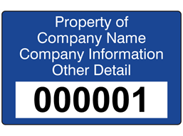 Assetmark tamper evident serial number label (text on colour), 32mm x 50mm