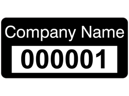 Assetmark tamper evident serial number label (text on colour), 12mm x 25mm