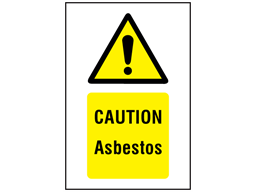 Caution asbestos symbol and text safety sign.