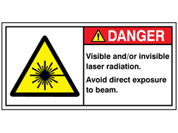Caution visible and / or invisible laser radiation label