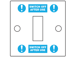 'Switch Off After Use' Light Switch Labels