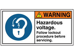 Warning. Hazardous voltage label