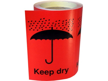 Keep dry shipping label.