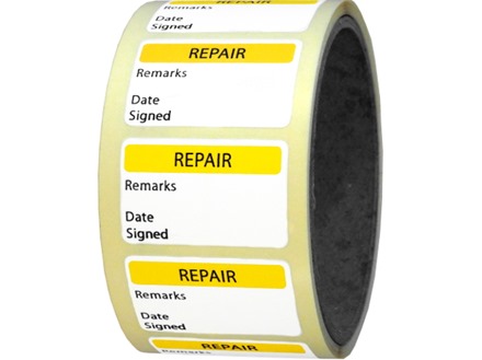 Repair quality assurance label