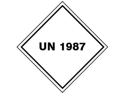 UN 1987 (Alcohols, etanol, methanol, isopropanol) label.