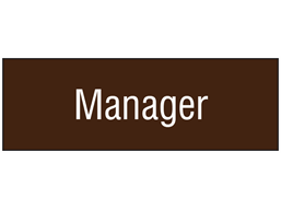 Manager, engraved sign.