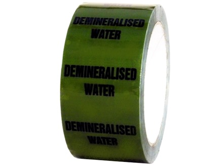 De-mineralised water pipeline identification tape.