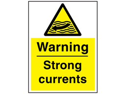 Warning strong currents sign.