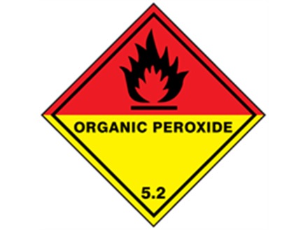 Organic peroxide 5.2 hazard warning diamond sign