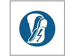 Wear anti-static footwear symbol safety sign.