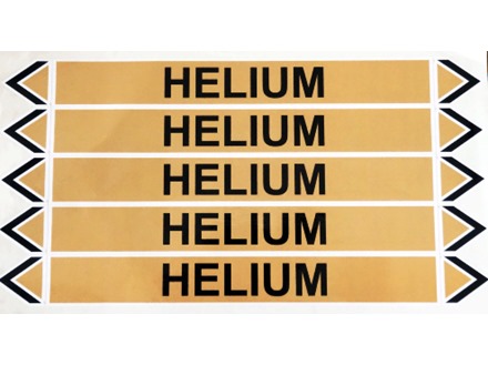 Helium flow marker label.