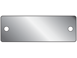 Blank aluminium nameplate, 26mm x 76mm