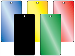 Coloured aluminium tags, 25mm x 50mm