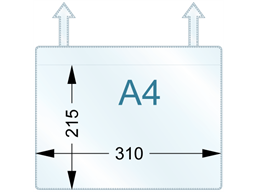 Document pocket, A4 horizontal, with tie attachments