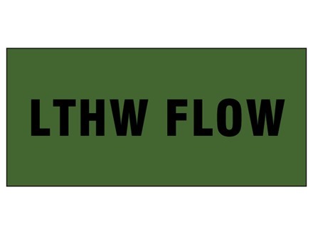 LTHW flow pipeline identification tape.