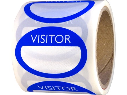 Fabric visitors badges, blue