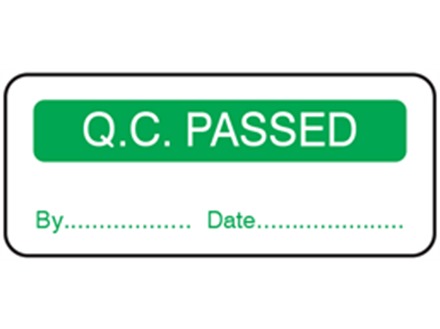 Q.C. Passed label.