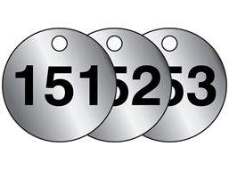 Aluminium valve tags, numbered 151-175