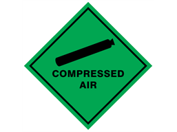 Compressed air hazard warning diamond sign