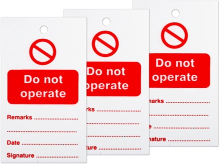 Do not operate tag.