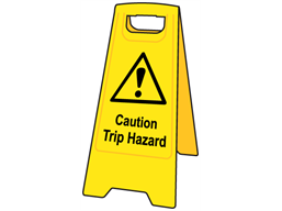 A-board, caution trip hazard