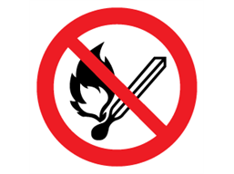 No naked flames symbol label