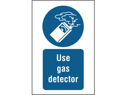 Use gas detector symbol and text safety sign.