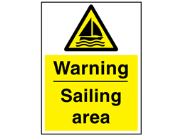 Warning sailing area sign.