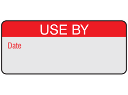 Use by aluminium foil labels.