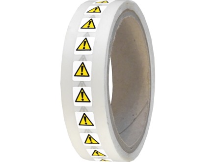 Electrical warning hazard symbol labels.