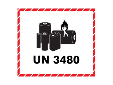 UN3480 lithium ion battery label