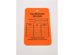 Calibration record tag.