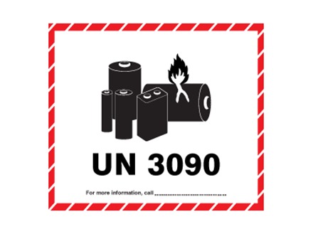 UN3090 lithium metal battery label
