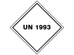 UN 1993 (Flammable liquids containing petroleum distillates ie xylene) label.