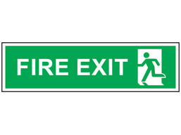 Fire exit, symbol facing left safety sign.