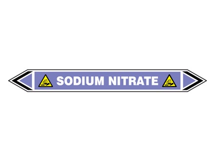 Sodium nitrate flow marker label.