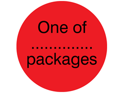 One of....packages packaging label