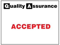 Accepted quality assurance label.