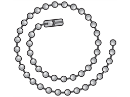 Stainless steel ballchain with connector.