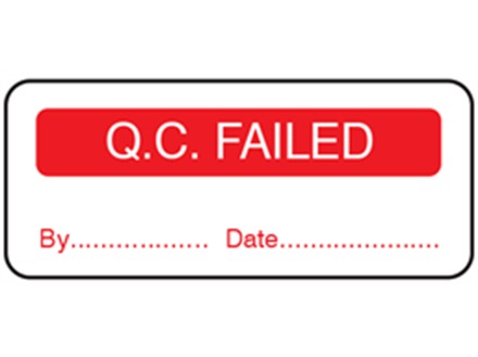 Q.C. Failed label.